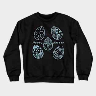 Happy Easter Blue Pattern Crewneck Sweatshirt